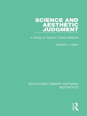 cover image of Science and Aesthetic Judgement
